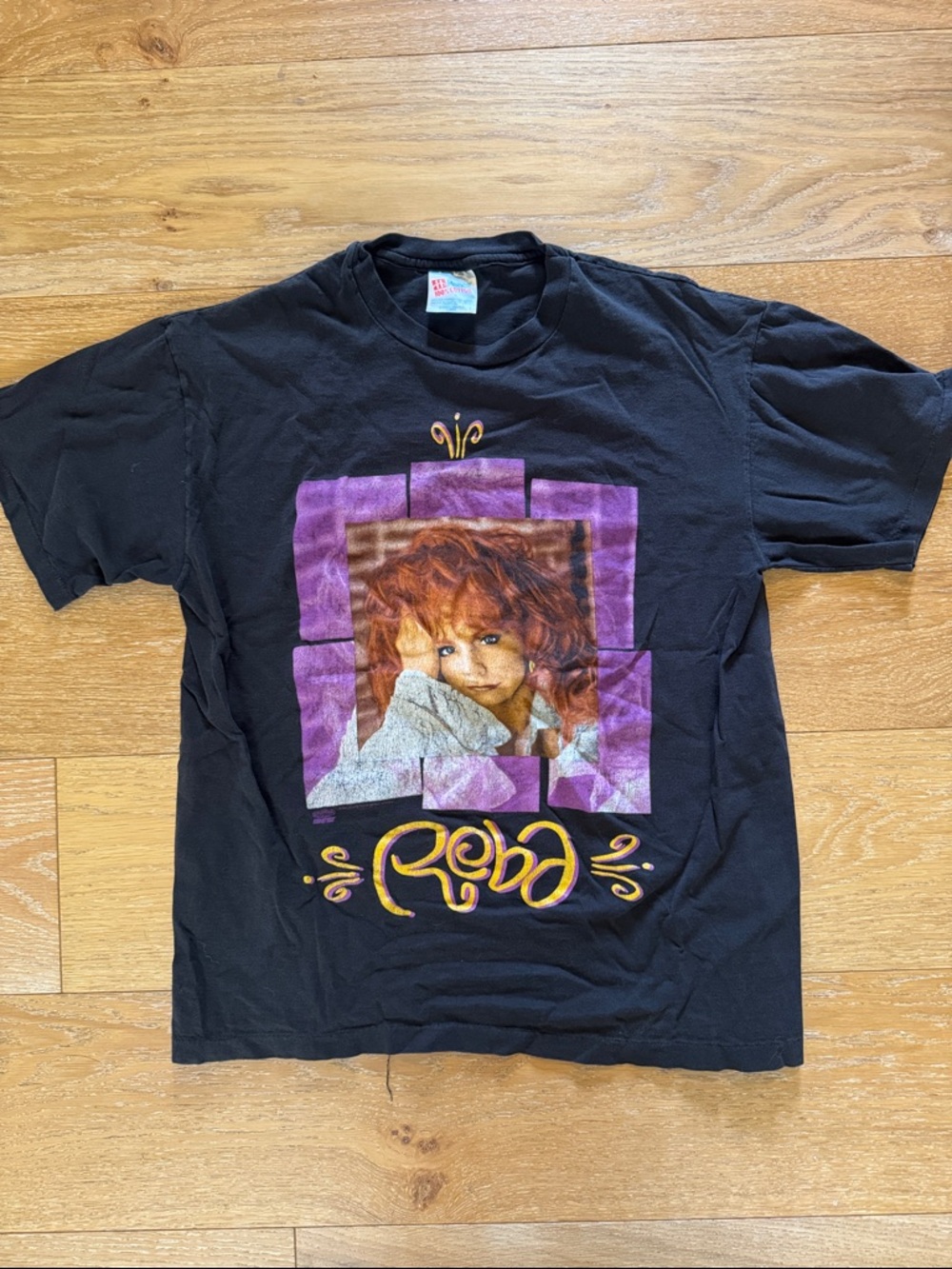 Black Graphic Tee with Reba Portrait